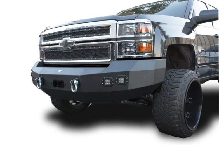 Aftermarket DV8 Offroad steel front bumper for rugged vehicles
