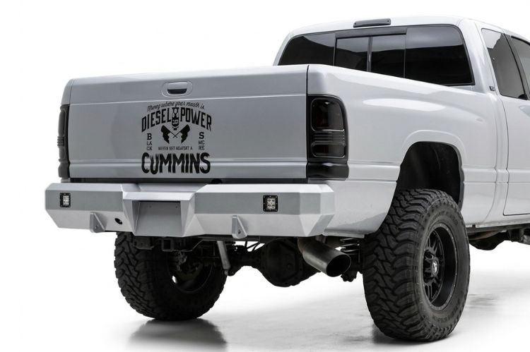 2003–2009 Dodge Ram 2500/3500 heavy‑duty rear bumper, aftermarket upgrade designed for durability, towing support, and rugged off‑road protection.