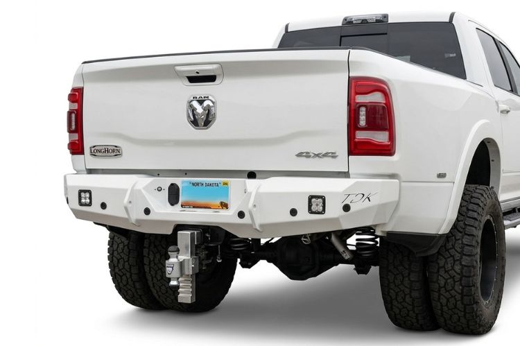 2010–2018 Dodge Ram 2500/3500 heavy‑duty rear bumper, aftermarket upgrade engineered for durability, towing support, and rugged off‑road protection.