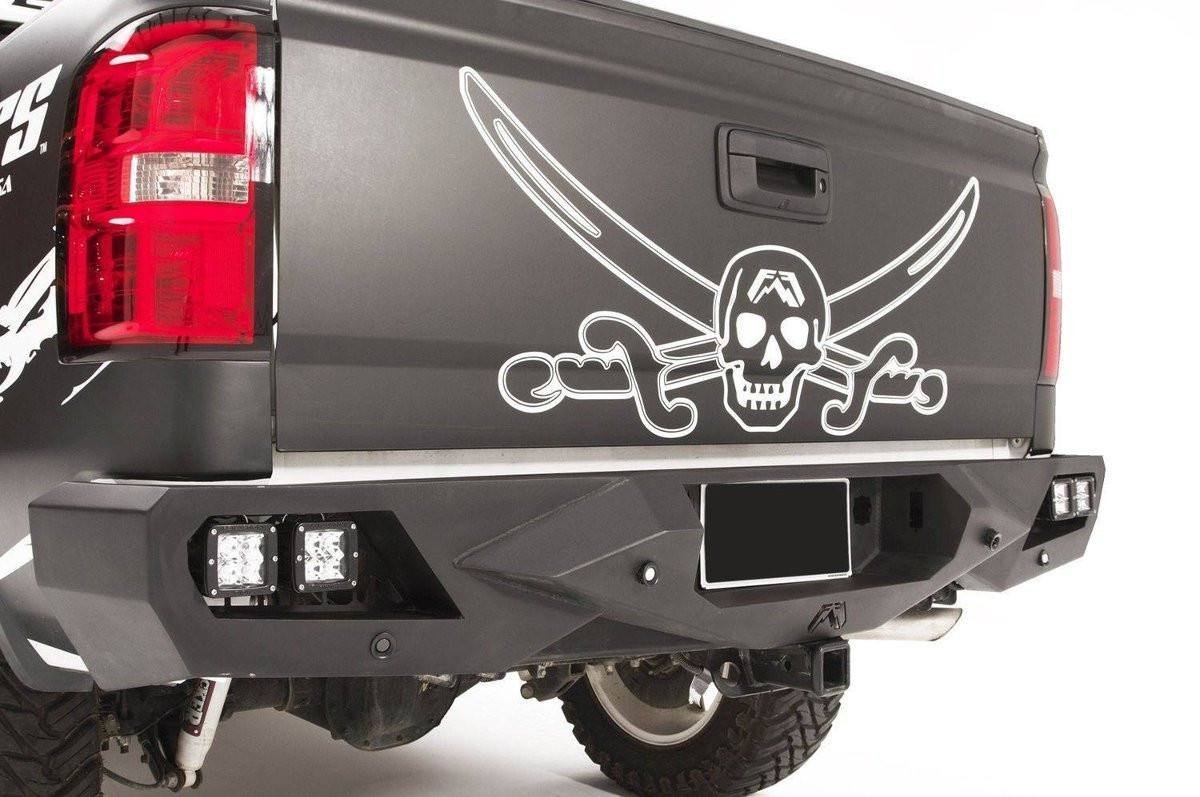 Heavy-duty rear bumpers for 2014–2018 Chevy Silverado 1500 trucks