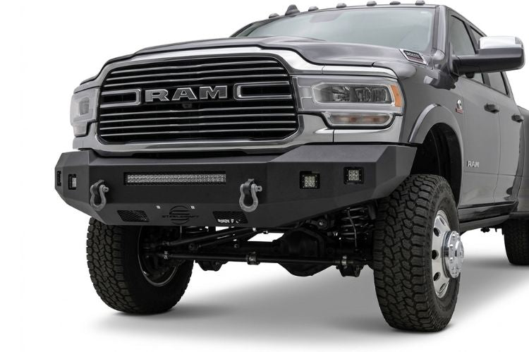 2019–2026 Dodge Ram 2500/3500 heavy‑duty front bumper, aftermarket upgrade engineered for durability, towing support, and rugged off‑road protection.