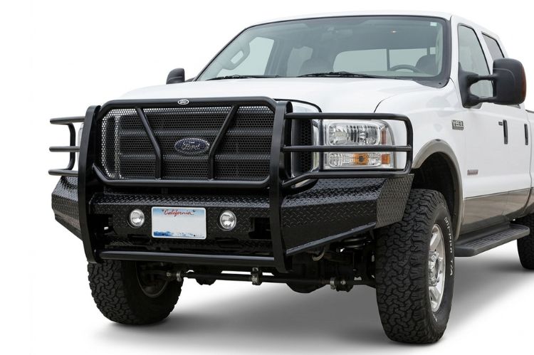 Frontier aftermarket front bumper for Ford Expedition, heavy‑duty steel upgrade engineered for durability, towing strength, and rugged off‑road protection.