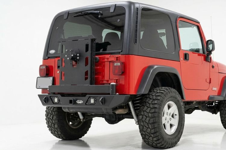 Jeep Wrangler YJ/TJ SUV fitted with rear bumper for enhanced protection.