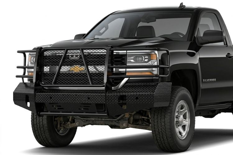 Ranch Hand steel front bumper on Chevy Silverado 1500 for heavy-duty deer protection