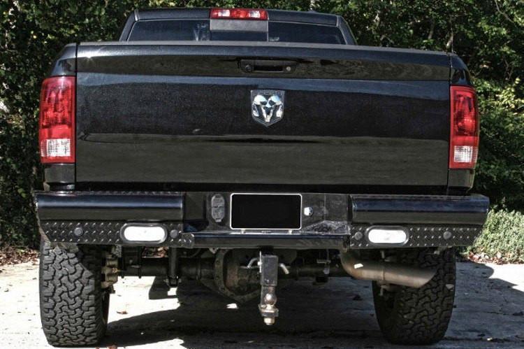 Fab Fours Black Steel Dodge Ram 1500 Rear Bumpers