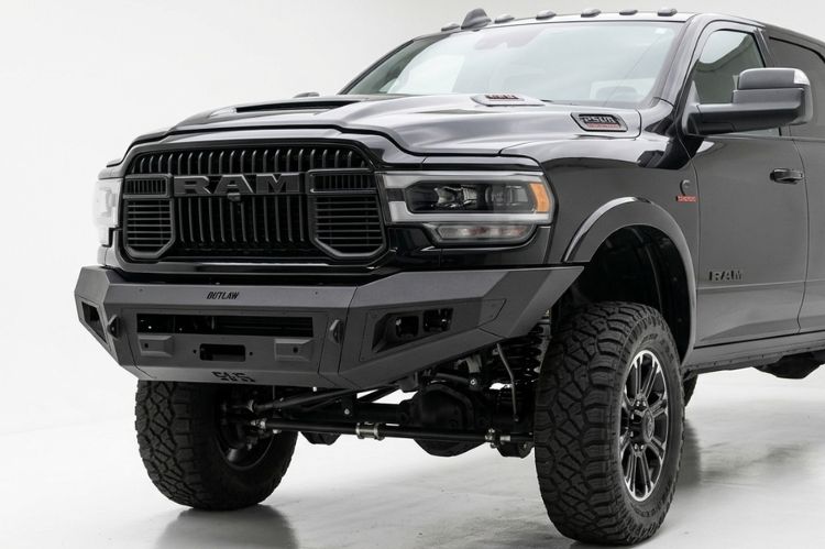 Low profile truck bumper, front view showing sleek design.