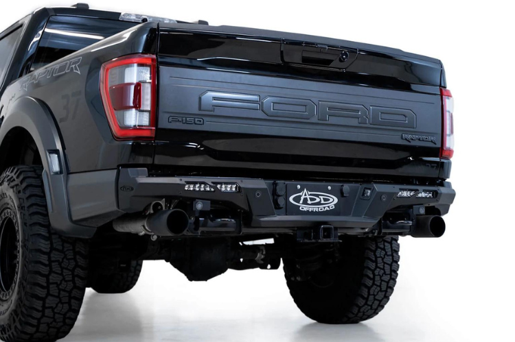 Heavy-duty aftermarket steel rear bumper for 2021–2023 Ford Raptor trucks
