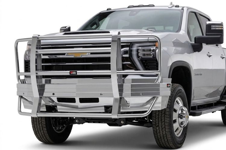 ALI ARC heavy‑duty front bumper for Chevy Silverado 2500/3500, durable aftermarket upgrade built for work, towing, and off‑road protection.
