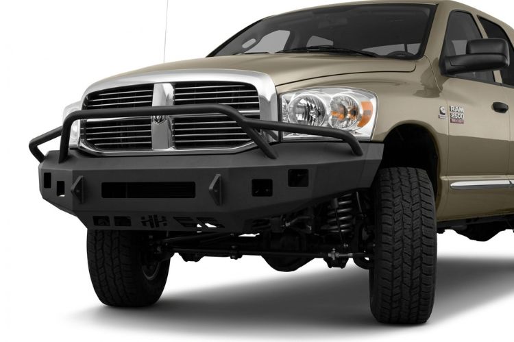 — “2006–2009 Dodge Ram 2500/3500 heavy‑duty front bumper, aftermarket upgrade designed for durability, towing support, and rugged off‑road protection.