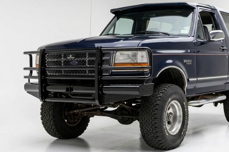Ranch Hand Legend series front bumper with full grille guard installed on a Ford Bronco.