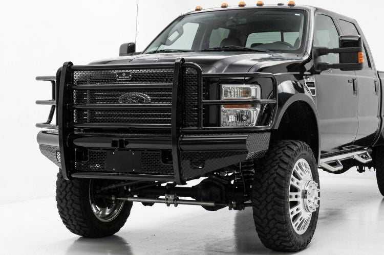 Heavy-duty Ranch Hand front bumper replacement on a 2008 to 2010 Ford F-450 or F-550 Super Duty commercial truck.
