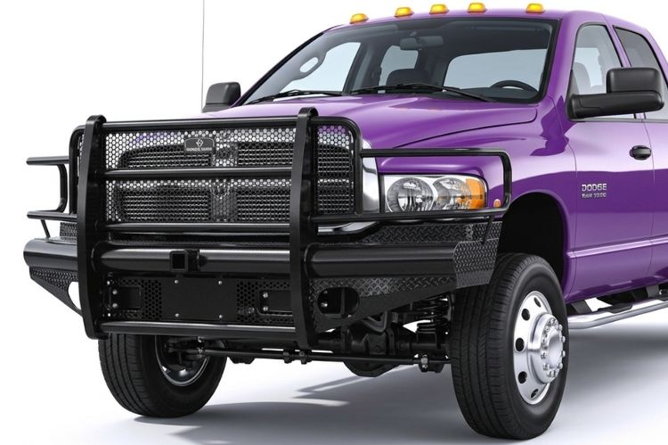 Side profile of LEGEND Series bumper with grille guard showing rugged design.
