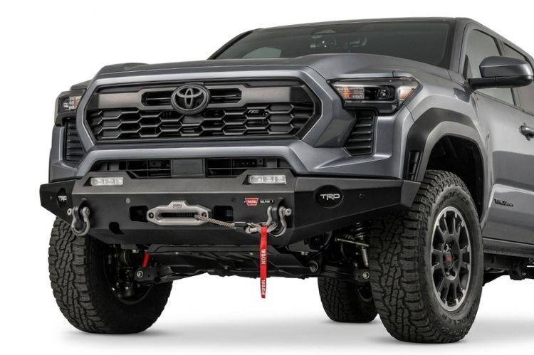 Toyota Tacoma with WARN steel off-road front bumper
