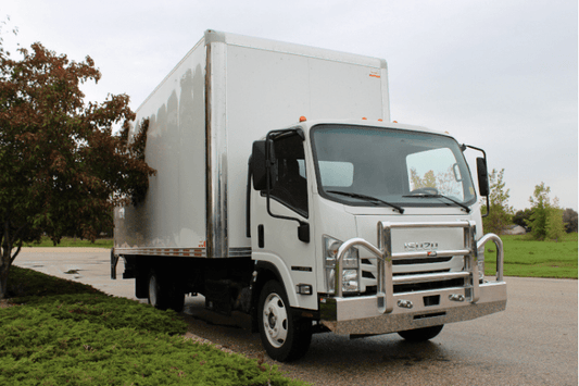 Heavy-duty isuzu custom truck bumper IZ001F with grille guard compatibility.