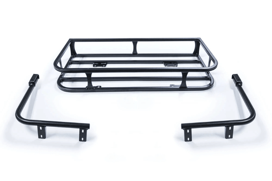 Trail rack in black textured finish by Lod Offroad for added cargo