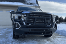 Ranch Hand MFG19HBM1 Midnight Series Front Bumper with Grille Guard for 2019-2021 GMC Sierra 1500, black powder-coated heavy-duty steel bumper.