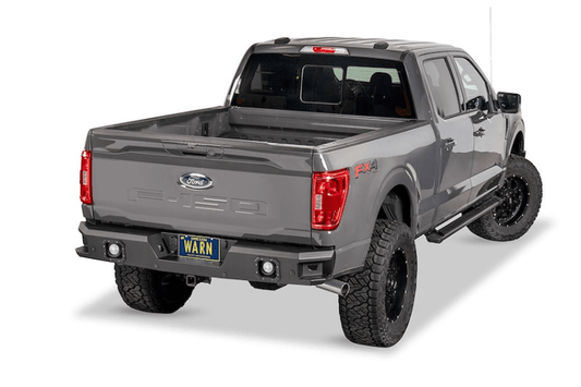 Warn 107880 Ascent rear bumper for 2021–2023 Ford F150 with rugged off-road design.