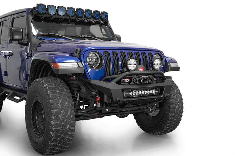 ADD Phantom Stubby winch front bumper on a 2020–2026 Jeep Wrangler JL built for off-road performance