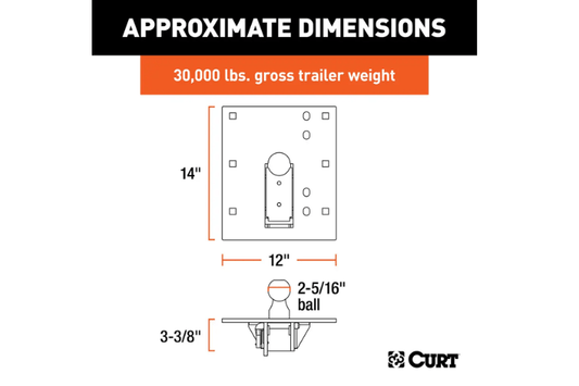 CURT folding ball gooseneck hitch over-bed 61052 for 2011-2019 GMC Sierra 2500/3500 HD, durable heavy-duty towing solution with fold-away design