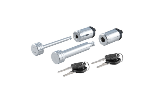 Curt Receiver Lock 23527 with 5/8-inch pin and 2-1/2-inch span, a durable trailer hitch lock and hitch receiver lock for secure towing and theft prevention.