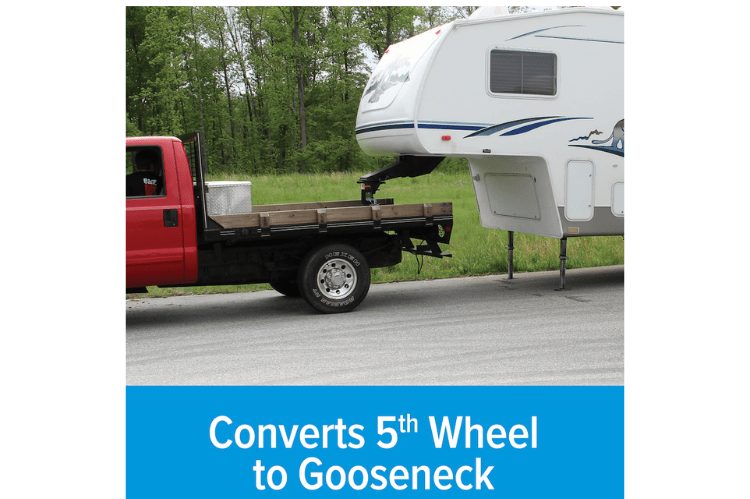 Eaz Lift Gooseneck Adapter 48501 – 15-inch heavy-duty gooseneck hitch adapter for fifth wheel trailers, designed for secure towing