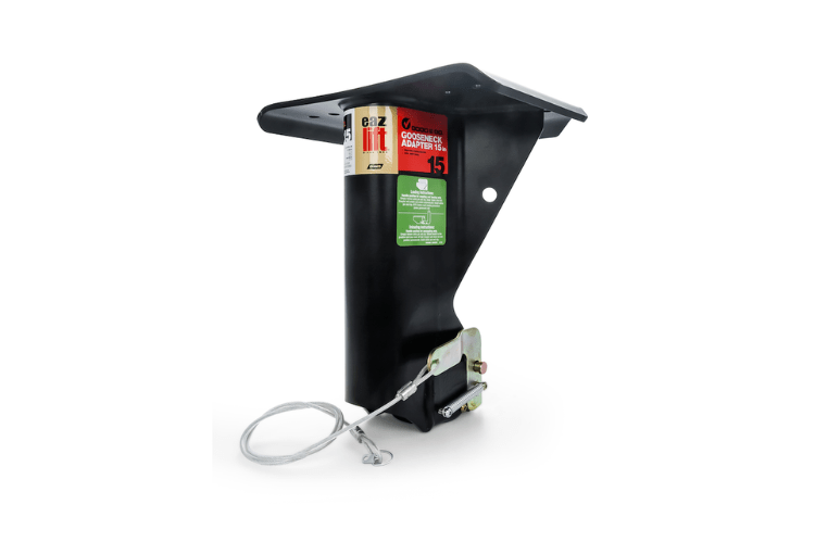 Eaz Lift Gooseneck Adapter 48501 – 15-inch heavy-duty gooseneck hitch adapter for fifth wheel trailers, designed for secure towing