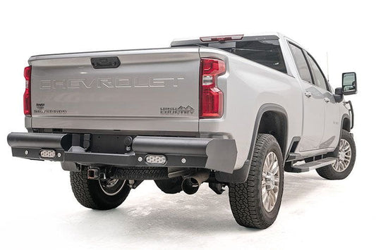 Fab Fours CH20-U4950-1 Chevy Silverado 2500HD/3500HD 2020-2024 Black Steel Elite Rear Bumper