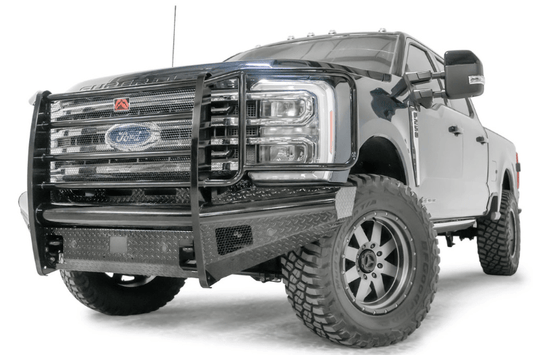 Fab Fours FS23-S5960-1 Ford F250/F350 Superduty 2023-2024 Black Steel Front Bumper with Full Guard