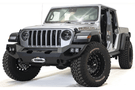 Sleek and durable Fab Fours Matrix front bumper without grille guard for 2018-2024 Jeep Gladiator, built for strength and trail performance