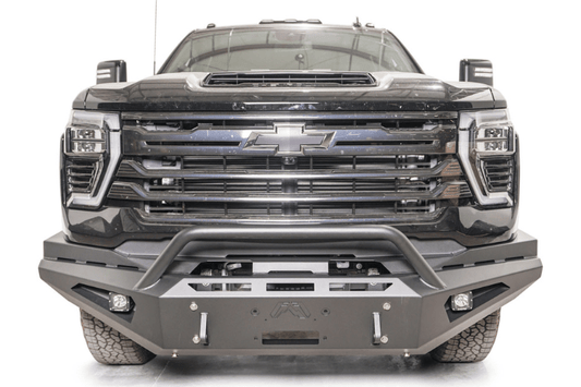 Fab Fours Red Steel CH24-RS6162-1  Chevy Silverado 2500/3500 HD 2024-2025 Front Bumper Winch Ready Pre-Runner Guard