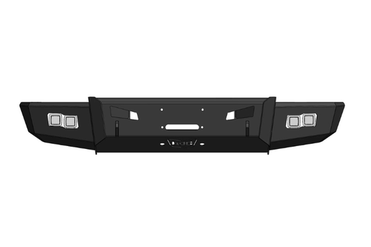 Flog Industries FIFS-F2555-2327F-ac-s 2023-2027 Ford F450/F550 Superduty Frontier Series Front Winch Bumper Base with Adaptive Cruise and Sensors