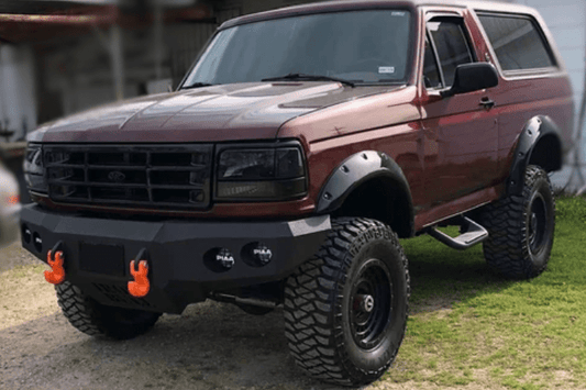 Iron Bull Front Bumper #1 for 1992–1996 Ford Bronco, showcasing a rugged and durable Ford Bronco front bumper replacement designed for strength and off-road protection