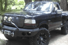 Iron Bull Front Bumper #1 for 1992–1997 Ford F250/F350 Super Duty, featuring a heavy-duty and custom Ford bumper designed for superior protection and rugged off-road performance