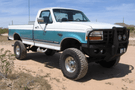 Iron Bull Front Bumper #1 for 1992–1997 Ford F250/F350 Super Duty, featuring a heavy-duty and custom Ford bumper designed for superior protection and rugged off-road performance