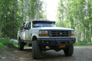 Iron Bull Front Bumper #1 for 1992–1997 Ford F250/F350 Super Duty, featuring a heavy-duty and custom Ford bumper designed for superior protection and rugged off-road performance