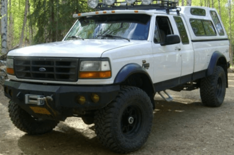 Iron Bull Front Bumper #1 for 1992–1997 Ford F250/F350 Super Duty, featuring a heavy-duty and custom Ford bumper designed for superior protection and rugged off-road performance