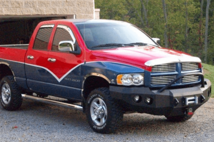 Iron Bull Custom Front Bumper #12 for Dodge Ram 1500 2002–2005 — durable and stylish, designed by Iron Bull Bumpers as a reliable front bumper replacement for added protection