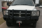 Iron Bull bumper #13 – steel front bumper Dodge Ram 4500/5500 2006–2009 with fender flare adapters, designed for bold style and heavy-duty front-end protection