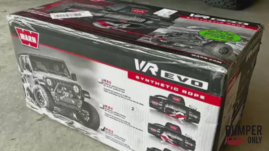 Warn 103255 VR EVO 12-S 12,000 lb winch with synthetic rope for trucks and SUVs – durable off-road recovery solution.