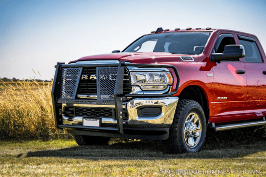 Road Armor Vaquero 4192-BRSH Brush Guard for 2019-2025 Ram 4500/5500 – Durable textured black grille guard offering front-end defense as a truck brush guard, non-winch compatible