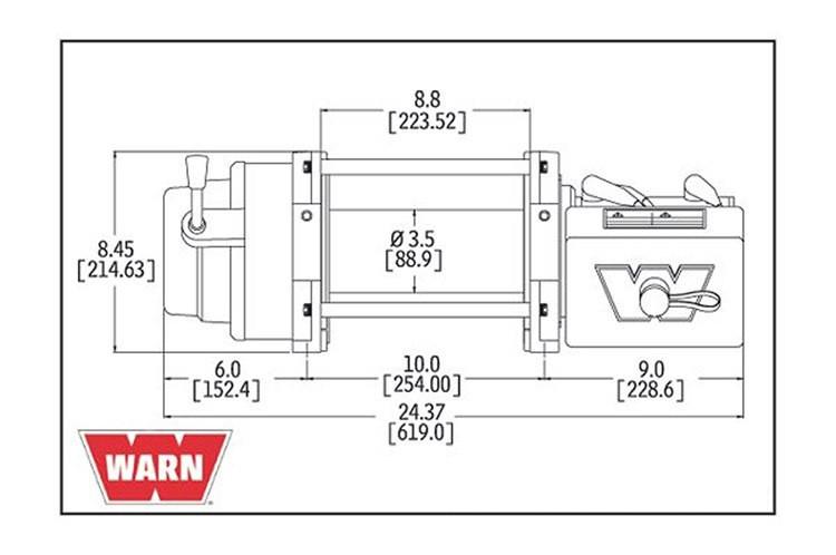 Warn 17801 M12 12K Heavy Duty Truck Winch Low Profile Design