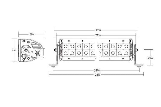 Rigid Industries 120212 20'' E-Series Spot Led Light Bar - BumperOnly