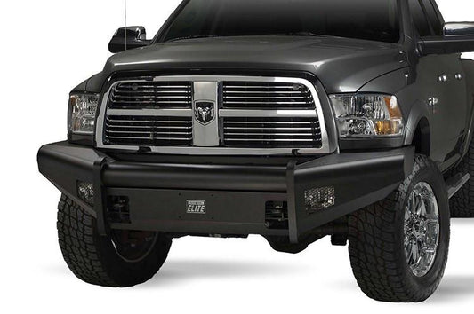 Fab Fours DR10-Q2961-1 Dodge Ram 2500/3500 2010-2018 Black Steel Elite Front Bumper No Guard with Tow Hooks