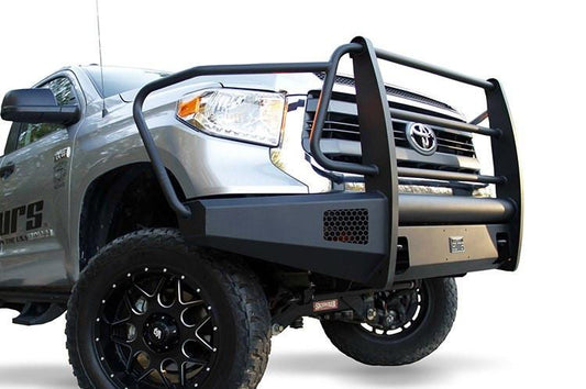 Fab Fours TT14-R2860-1 Toyota Tundra 2014-2021 Black Steel Elite Front Bumper with Full Guard