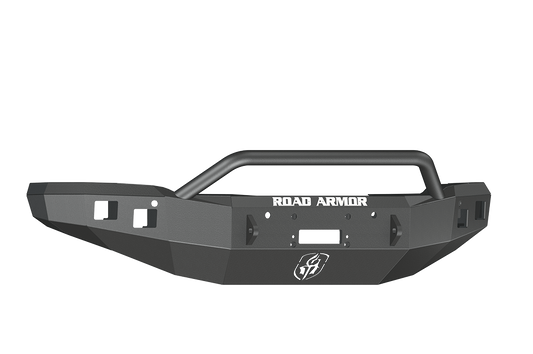 Road Armor Stealth 214R4B 2014-2015 GMC Sierra 1500 Front Winch Bumper, Stealth, Winch Ready, Pre-Runner Guard, Black