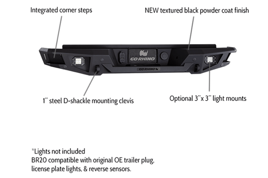 Go Rhino 28173T GMC Sierra 2500/3500 2015-2019 BR20 Rear Bumper