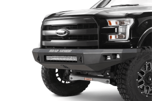 Road Armor 905R0B-NW 2012-2015 Toyota Tacoma Stealth Front Non-Winch Bumper No Guard, Black Finish and Square Fog Light Hole