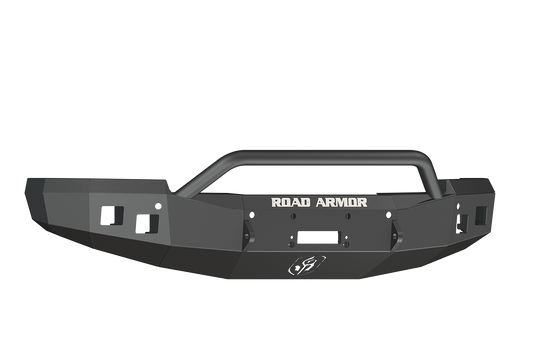 Road Armor 314R4B 2014-2015 Chevy Silverado 1500 Winch Front Bumper, Pre-Runner Guard, Square Light Port, Winch-Ready, Black