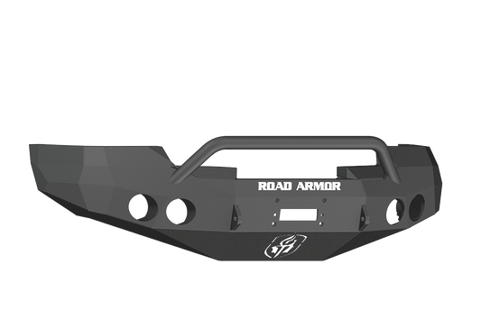 Road Armor 37604B 2008-2013 GMC Sierra 1500 Front Bumper, Stealth Series, Winch-Ready, Round Light Port, Pre-Runner Guard, Black