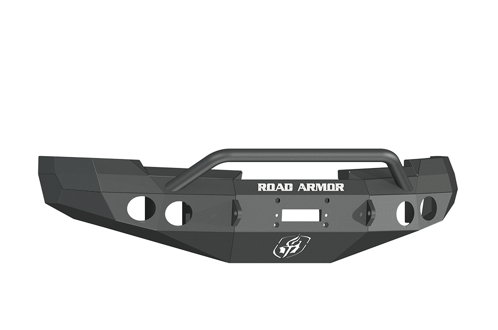 Road Armor 37704B 2008-2013 Chevy Silverado 1500 Front Bumper, Stealth Series, Winch-Ready, Round Light Port, Pre-Runner, Black